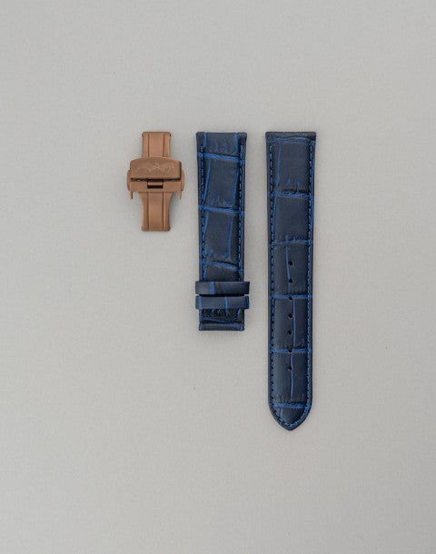 Bracelet Cuir Bleu 22mm