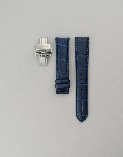 Bracelet Cuir Bleu 22mm