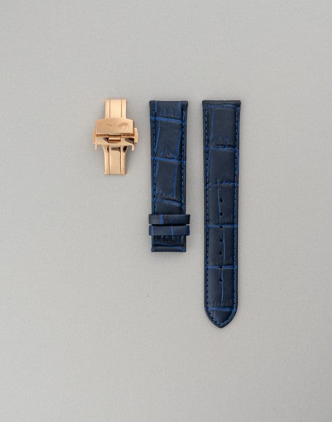 Bracelet Cuir Bleu 22mm