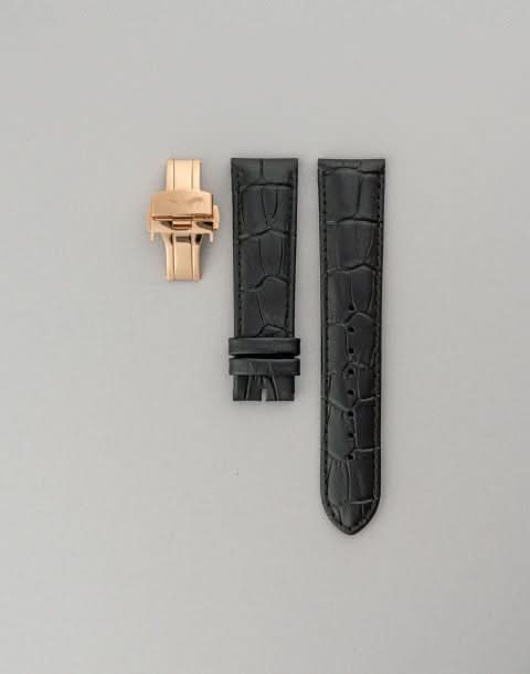 Bracelet Cuir Noir 22mm