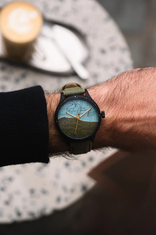 Montre Normandie 1944 bracelet en tissu nato vert montre portée