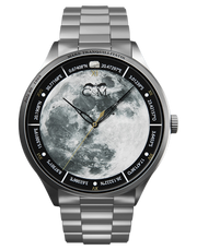montre lune meteorite quartz mouvement suisse bracelet acier hommage a apollo 11 et a l exploration spatiale