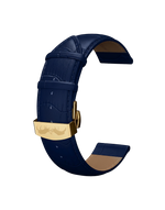 Blauwe leren band 20 mm