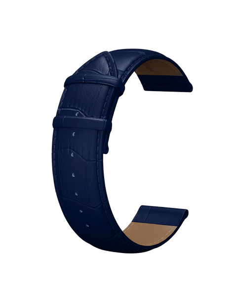 Bracelet Montre Cuir Bleu Foncé - Veau Lisse - Tailles 18 à 28mm - Longueur XL