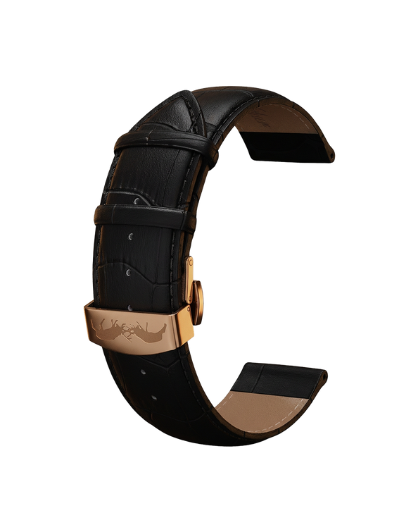 Bracelet Cuir Noir 20mm