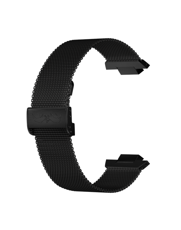 Bracelet Mailles Milanaises Noir Hallyday2017 Lady