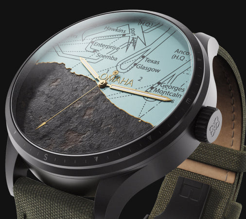 A dial forged from an authentic American M1 military helmet