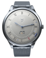 montre dunkerque avec cristaux de sable vue de face bracelet maille milanaise hommage a l operation dynamo et a la seconde guerre mondiale