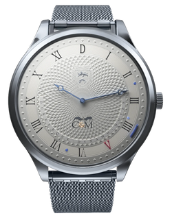 montre dunkerque avec cristaux de sable vue de face bracelet maille milanaise hommage a l operation dynamo et a la seconde guerre mondiale