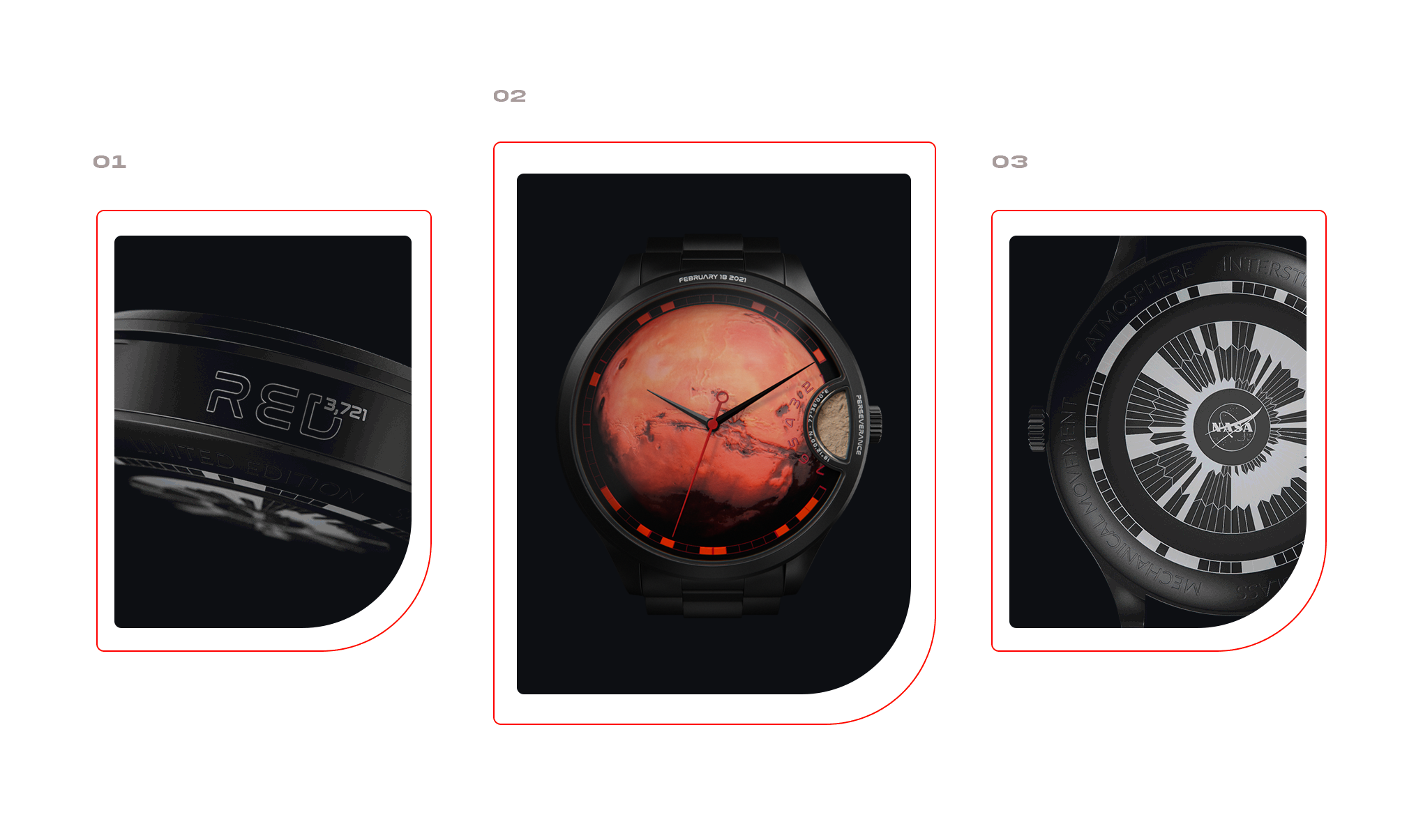 RED3,721 - The Automatic Watch with Meteorite Moon Dust